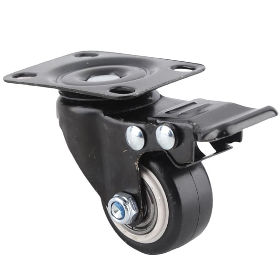 Rupoun 4Pack 1.5Inch 360 Rotating Casters with Double Ball Bearings, PVC Shock Absorption, HeavyDuty Steel Cover, Brake Lock Ideal for Office Chairs, Tables, and Mobile Workstations