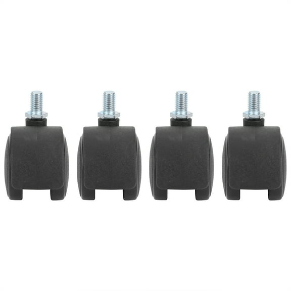 Rupoun 4-Pack 1.5 Inch Swivel Casters, 360-Degree Universal Replacement Furniture Caster Wheels for Cabinet Bookshelf Chair Crib, Plastic Threaded Stem Mount Wheel (39 mm), Black