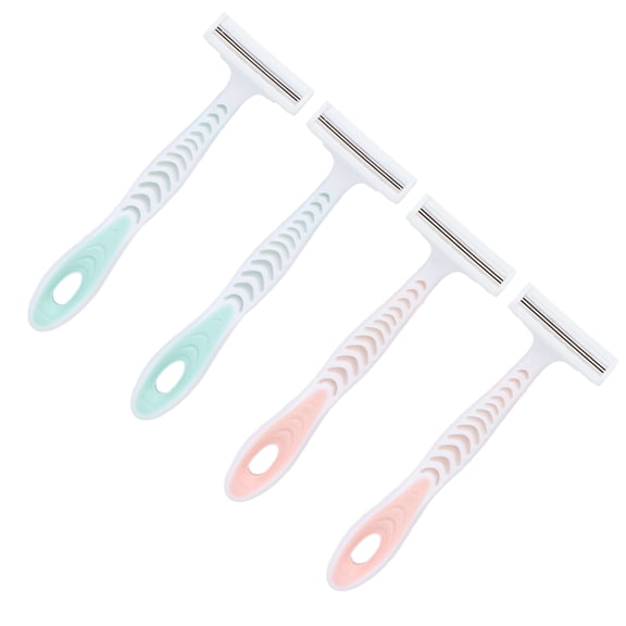Rupoun 4 Pack Women's Manual Razor with 3-Blade Design, Portable Lightweight Non-Slip Shaver for Hair Removal
