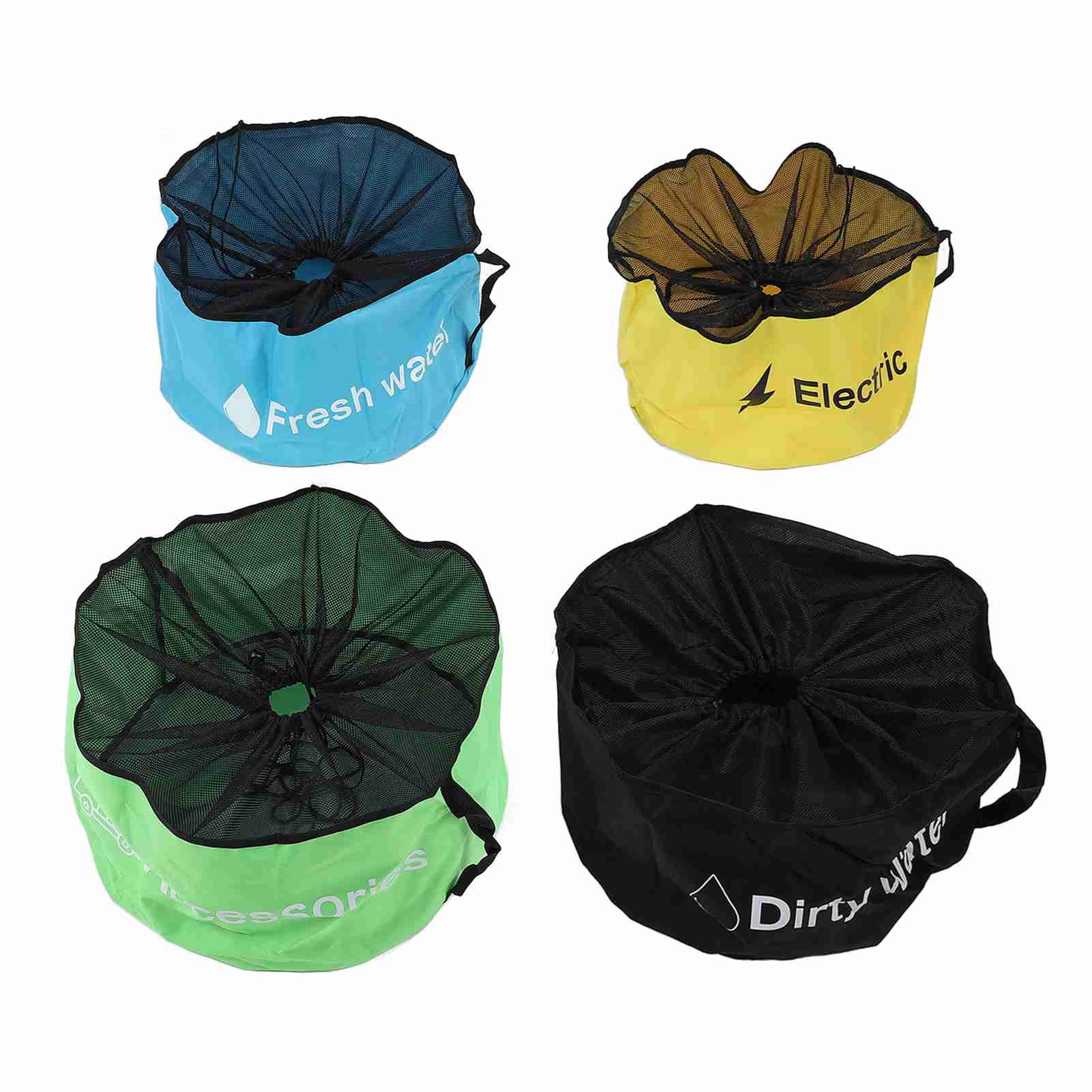 Rupoun 4 Pcs RV Hose Storage Bag 600D Oxford Cloth Waterproof Breathable Electrical Cord Sewer Hose Organizer for Camper Trailer Travel Accessories, 18x20 Inches