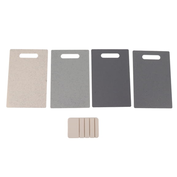 Rupoun 4Piece FoodGrade Plastic Cutting Board Set with Storage Rack  Meat, Vegetable & Fruit Separation, Easy Clean