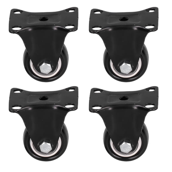 Rupoun 4 Pieces 1.57 Inches / 40 mm Heavy Duty Rigid Caster Wheels Directional Caster Accessory for Carts Case Toolbox Furniture Material Handling Equipment Black