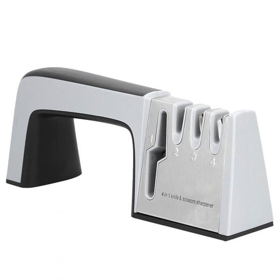 Rupoun 4-in-1 4 Stage Kitchen Knife Sharpener Scissors Grinder Home Kitchen Accessory Stainless Steel Blade Sharpening Tool