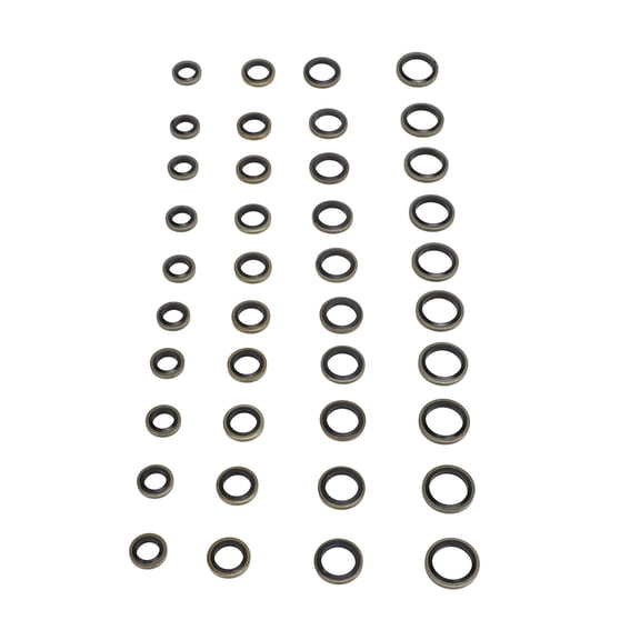 Rupoun 40 Pcs Banjo Bolt Fuel Sealing Washers 3918188 8mm / 0.31 in 10mm / 0.39 in 12mm / 0.47 in 14mm / 0.55 in Fuel Line Seals Plate Washers Replacement for Dodge Ram 2500 3500