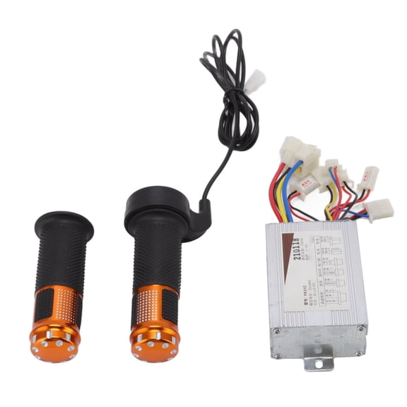 Rupoun 48V 800W Brushed Motor Controller with Yellow Grips Set Heat Sinking Shell for Electric Bicycle Tricycle