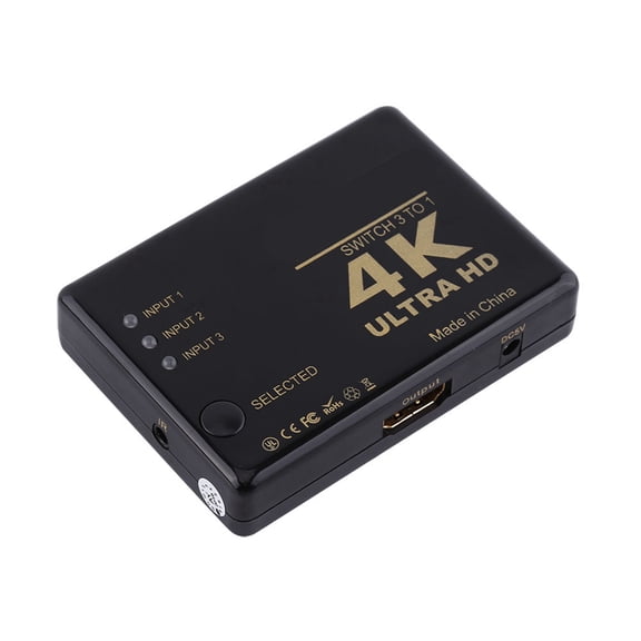 Rupoun 4K Ultra HD 1080P 3 Port HDMI Switch Amplifier Selector Splitter Hub with Remote Control[cite: 1]