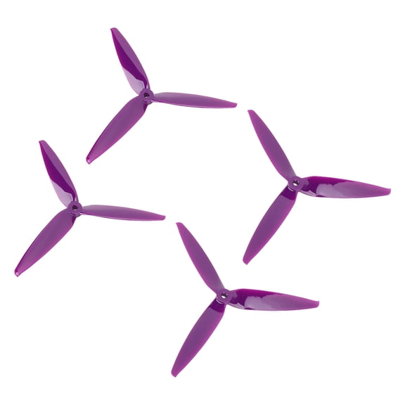 Rupoun 4PCS 7040 Tri Blade Polycarbonate Drone Propellers Replacement Set for 7 and 8 Inch FPV Racing Quadcopters, Purple (1.72 oz / 49g)