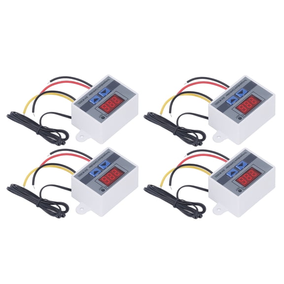Rupoun 4PCS LED Digital Temperature Controller Heating Cooling Thermostat Switch Module 12V 120W XH-W3001 with NTC10K Waterproof Probe Direct Output - 6.3 inches / 16 cm