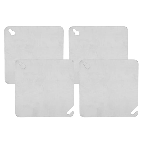 Rupoun 4PCS Metal Electrical Box Cover Plates 4 Inch Galvanized Iron Electric Box Panel Cover for Junction Boxes