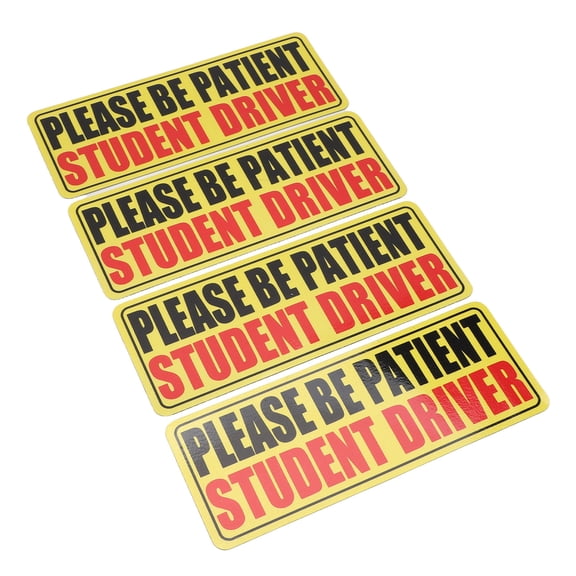 Rupoun 4PCS New Drivers Sticker Safety Warning Magnetic Student Driver Sign Reflective Novice Driver Decal Universal for Vehicles Black Red (11.81 inches / 30 cm)