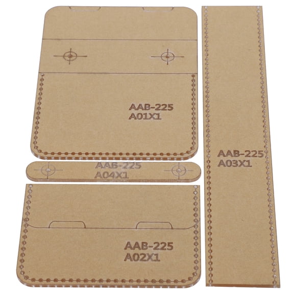 Rupoun 4Pcs Clear Acrylic Template DIY Leather Pattern Coin Purse Wallet Mold Craft Tools Accessories Set for Handmade Leathercraft Making Projects 10 inches / 25.4 cm Size
