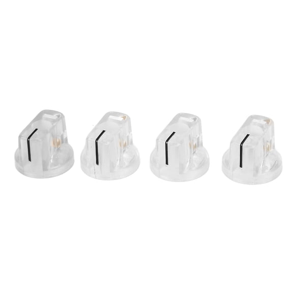 Rupoun 4Pcs Effect Pedal Knob Slot Design Transparent Plastic Easy Control Instrument Accessory