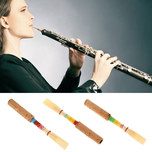Rupoun 4Pcs Oboe Reed Wind Instrument Replacement Parts with Plastic Storage Box Medium Softness