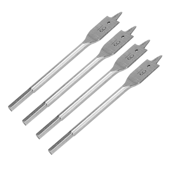 Rupoun 4Pcs Spade Drill Bit Set Paddle Flat Bit High-Carbon Steel Woodworking Hand Tools Hardware 19mm / 0.74 in