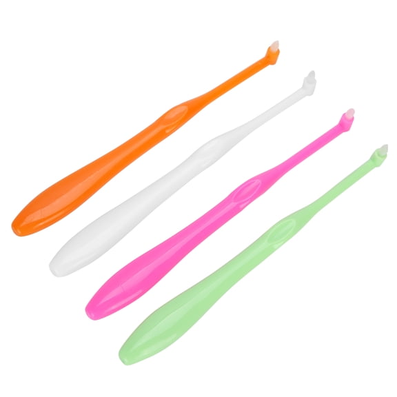 Rupoun 4pcs Orthodontic Dental Toothbrush Soft Small Head Floss Interdental Cleaners Toothbrush, Assorted Colors (7.87 inches / 20 cm)