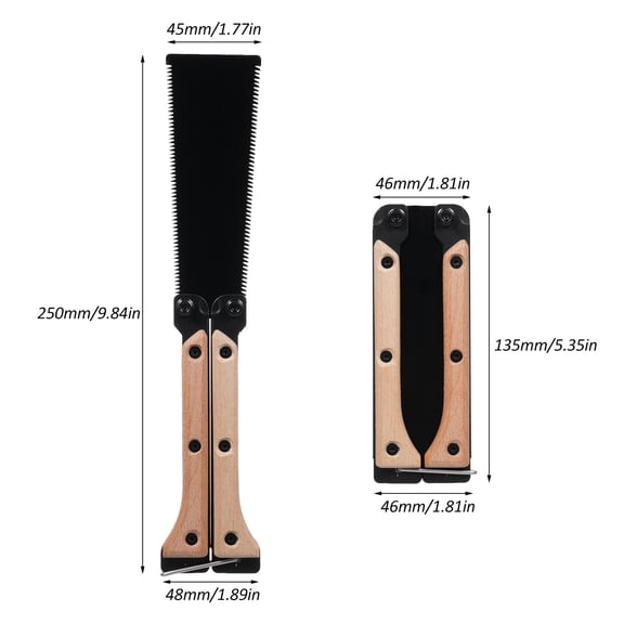 Rupoun 5.5 Inch Mini Folding Hand Saw Double-Sided Sharp Flush Cut Pull Saw for Hard Soft Wood and PVC Cutting, Portable Compact Woodworking Tool for Outdoor Camping