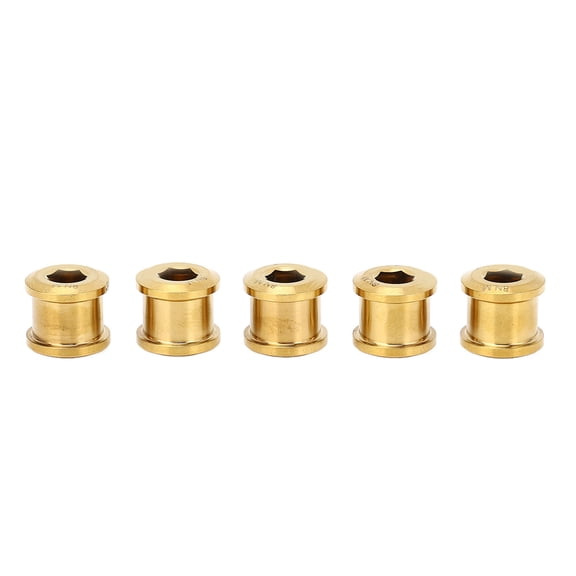 Rupoun 5 Pack 6.5mm Titanium Alloy Single Chainring Bolts Set Gold High Strength Universal Chainwheel Screws For Folding Bikes BMX (0.25 in / 6.5 mm)