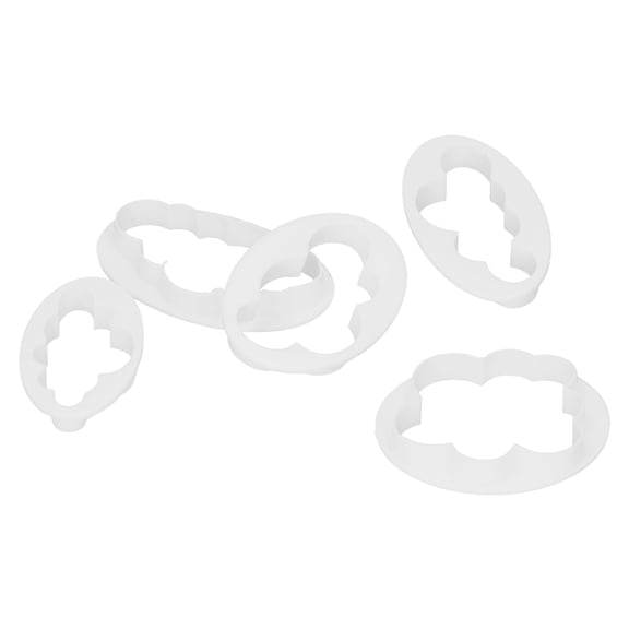 Rupoun 5-Piece Cloud Shape Cookie Cutter Set, Premium Plastic Fondant Cake Mold and Biscuit Maker for DIY Baking, Fondant Decorating, and Pastry Crafting (2.2 - 2.6 Inches / 5.5 - 6.7 cm)