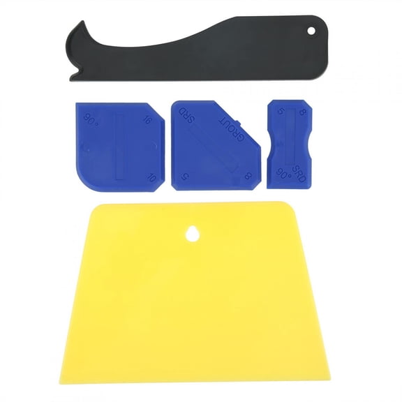 Rupoun 5-Piece Plastic Sealant Spreader Scraper Kit, Silicone Glass Glue Remover Beautify Tool Set for Molding, Joints, Grouting and Home Improvement (7.87 inches / 20 cm)