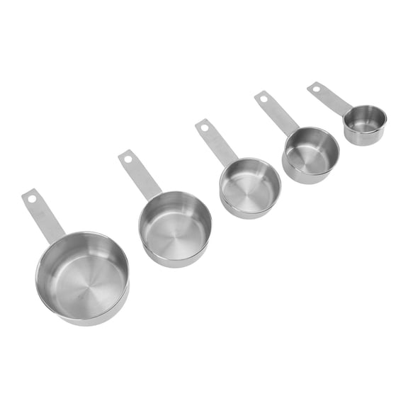 Rupoun 5-Piece Stainless Steel Measuring Cups Set, Professional Stackable Heavy Duty Nesting Cups for Dry and Liquid Ingredients (1.6 - 3.2 inches / 4.1 - 8.2 cm)