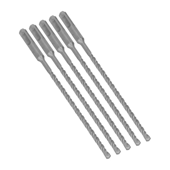 Rupoun 5 Pieces Impact Drill Bit Set with Premium Carbide Tip Rotary Hammer Bits 2 Flute Spiral Design for Concrete and Masonry 8.27 Inches Length 0.24 Inches / 6mm Size Ideal for Home Improvement