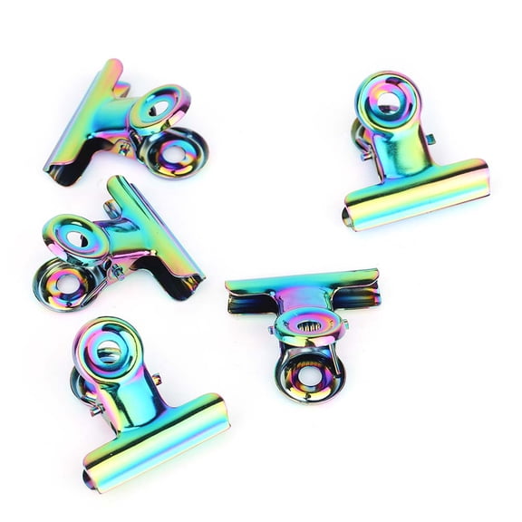 Rupoun 5 Pieces Stainless Steel Curve C Nail Extension Pinching Clips, Multifunctional Nail Art Accessories & Shaping Tool Set for Acrylic Gel Nails, Multicolor