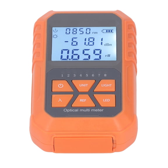 Rupoun 50 to +26dbm 15KM Visual Fault Locator Optical Fiber Power Meter with FC SC ST Universal Interface, Network Cable Tester Kit with Rechargeable Battery, 5.12 inches / 13 cm