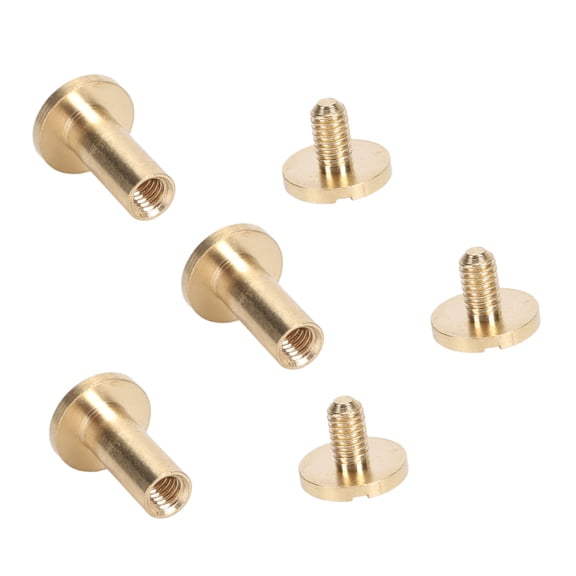 Rupoun 50 Set Brass Rivets Kit DIY 8mm Slot Screw Decorative Curved Rivet for Leather Bag Cloth Pants Bag Paper Fastener Hardware Components (8mm x 7mm / 0.31 x 0.28 inches)