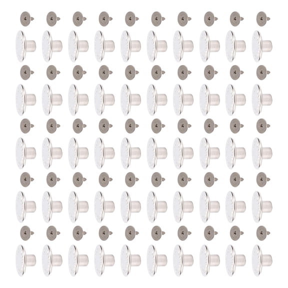 Rupoun 50 Sets 17mm Silver Leaf Star Pattern Stainless Steel Pants Button Rivets with 2x6.5mm Pointed PH Iron Screws for DIY Leather Crafts Bags Jeans Replacement Fasteners (0.67 inches / 17 mm)
