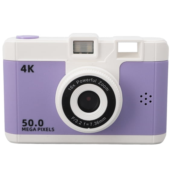 Rupoun 50MP 1080P Digital Camera Front Rear Dual Cameras Compact Small Camera with 8X Digital Zoom 2.4 in / 6 cm Screen 800mAh Battery Purple