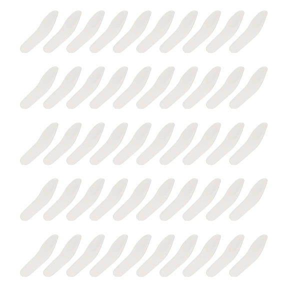 Rupoun 50Pcs Mini Cosmetic Cream Spatula Curved Shaped Reusable Eye Cream Applicator for Nail Glue White, 5.9 inches / 15 cm