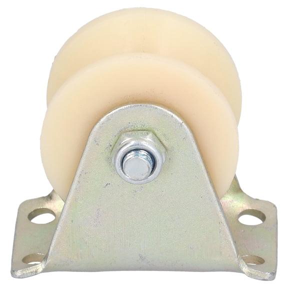 Rupoun 50mm V-Type Groove Wheel Heavy Duty Rigid Caster with 2.5mm Bracket for Lifting Equipment, 1.97 inches / 50 mm Diameter