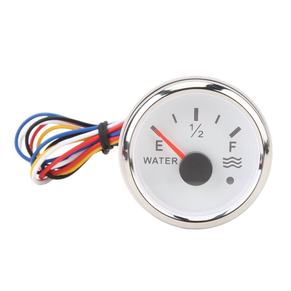 Rupoun 52MM Water Level Gauge DC9 to 32V 0 to 190 Ohm Pointer Backlight for RVs Yachts Ships White