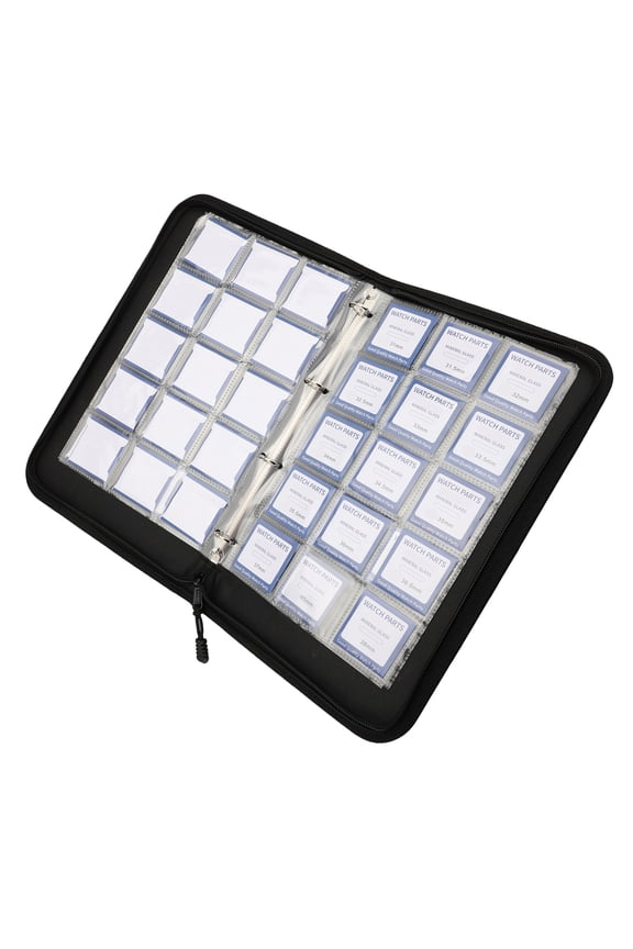 59-Piece Round Flat Mineral Watch Crystal Lens Replacement Kit, 16mm-45mm (0.63-1.77 inches), Clear Glass for Timepiece Repair