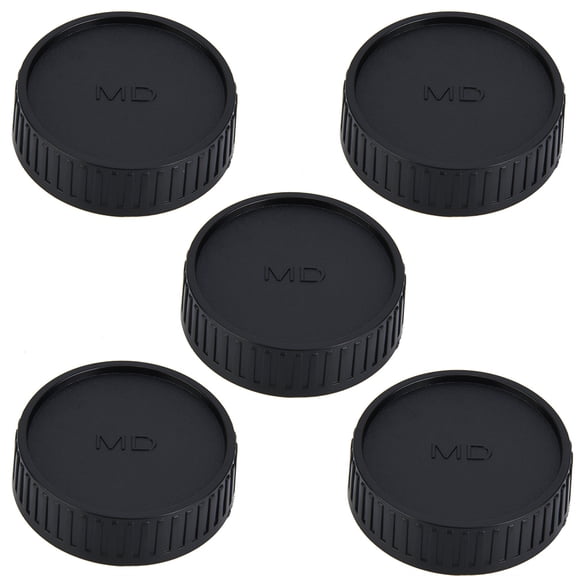 Rupoun 5PCS Plastic Rear Cap Protective Cover Fits Minolta Seagull MD Mount Camera Lens, Black, 2.5 inches / 6.35 cm