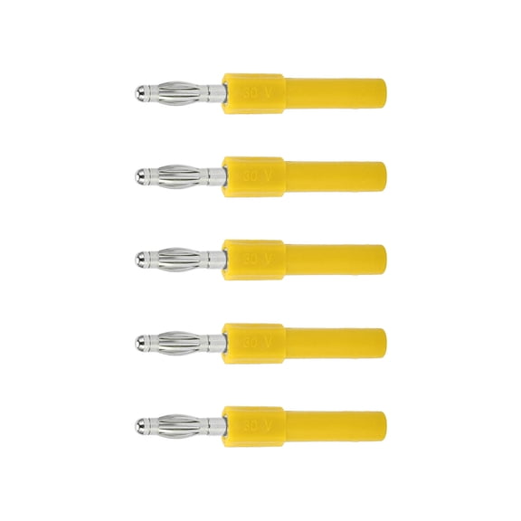 Rupoun 5Pcs 4mm to 2mm Banana Plug Adapter Probe Converter for Multimeter Test Lead Yellow Strong Connectivity Good Conductivity Industrial Instruments Pack