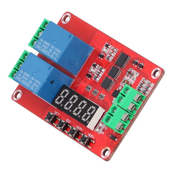 Rupoun 5V 2-Channel Time Delay Relay Module Multi Functional Self Lock Cycle Timing Relay Board (3.94 x 2.36 x 1.18 inches / 10.0 x 6.0 x 3.0 cm)
