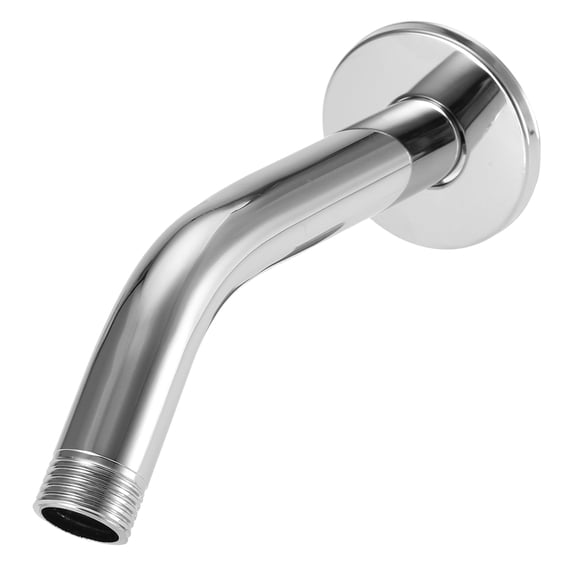 Rupoun 6 Inch / 15.2 cm Stainless Steel Round Wall Mount Shower Arm Extension Pipe with Decorative Cover for Bathroom Ceiling Shower Head, Chrome Finish Replacement Part