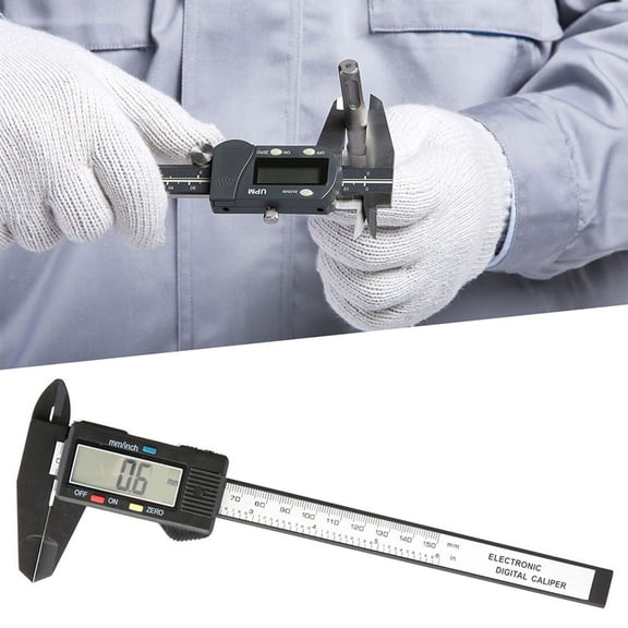 Rupoun 6 Inch 150mm Digital LCD Vernier Caliper Micrometer Gauge Measuring Tool for Woodworking DIY Jewelry Measurement with mm/inch Conversion and Zero Clearing Function