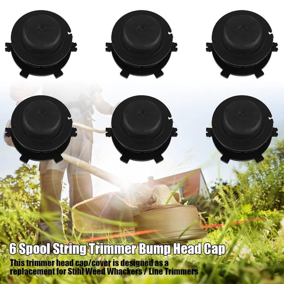 Rupoun 6-Pack String Trimmer Bump Head Cap Cover Replacement Parts for Stihl Autocut 25-2 FS44 FS55 FS80 Weed Whackers Durable Plastic Spools Garden Lawn Mower Accessories