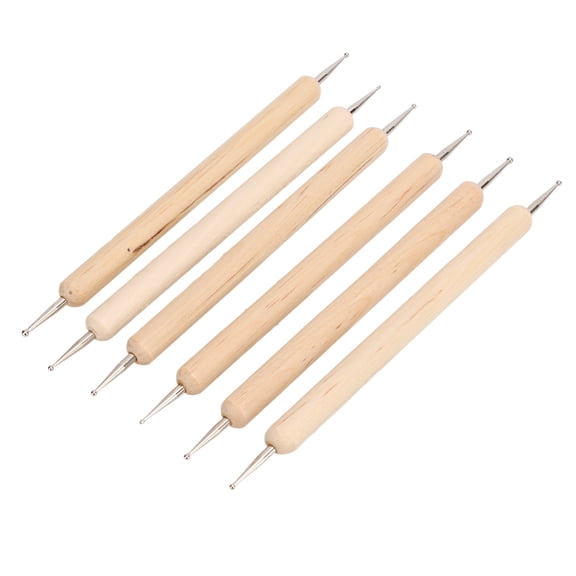 Rupoun 6 Pcs Double End Tracing Dotting Stylus Set for Leathercraft Tools, Firm Grip Engraving Stylus for DIY Sculpture, Creasing Pen Indentation Tools Kit (5.51 inches / 14 cm)