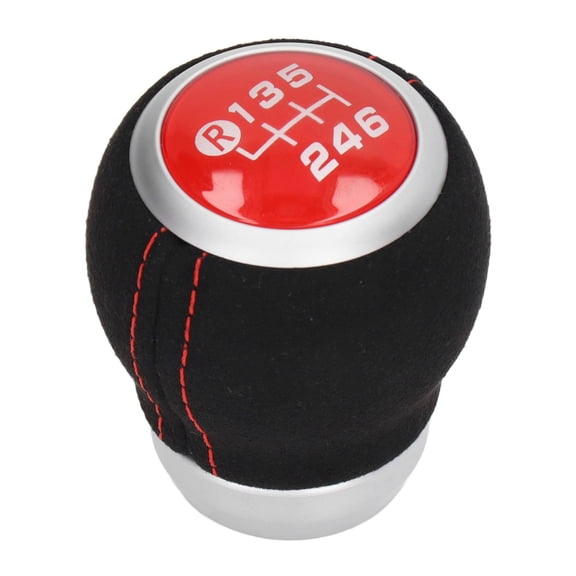 Rupoun 6 Speed Gear Shift Knob Manual Shifter Head Automotive Body Parts Replacement for Subaru Red Suede Leather Interior Accessories Upgrade, 2.36 inches / 6.0 cm Length, Ergonomic Driving Control