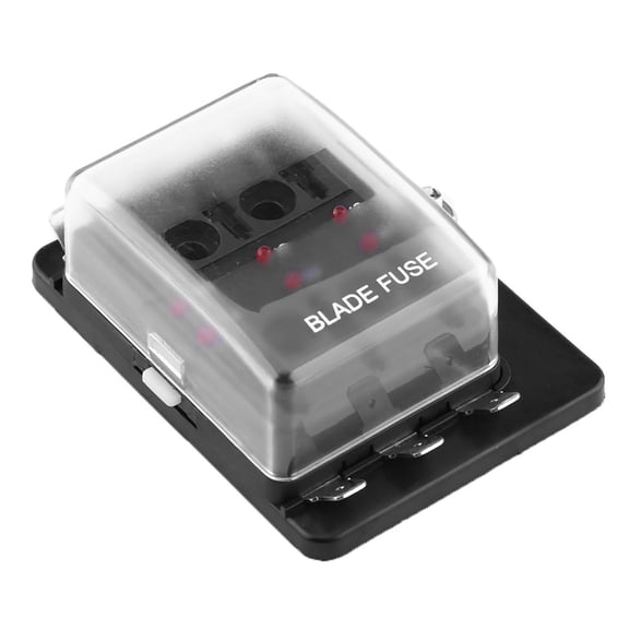 Rupoun 6 Way Circuit Blade Fuse Box Block Holder With LED Warning Light Kit For Car Van Boat Marine