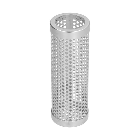 Rupoun 6 inch / 15.3 cm Cylindrical 304 Stainless Steel Pellet Smoker Tube for Hot and Cold Smoking on Gas Charcoal Grills, Durable BBQ Smoker Box Tool for Rich Flavor, Premium Grill Accessories