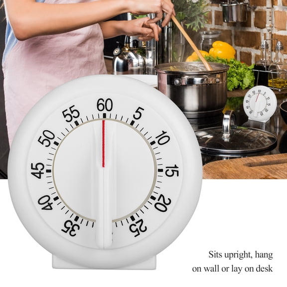 Rupoun 60 Minutes Round Shape Timer Kitchen Cooking Ring Mechanical Counter Alarm Clock, Multi-Use 3.7 inches / 9.4 cm Desktop and Wall Mount Countdown Tracker