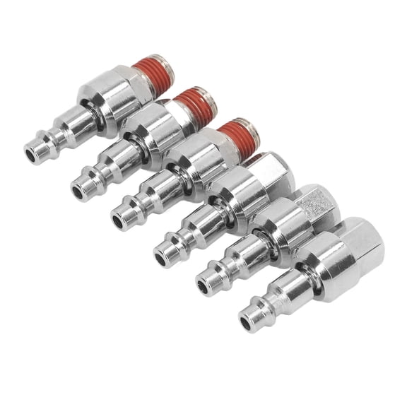 Rupoun 6PCS Air Hose Fittings 1/4 Inch NPT 360 Degree Swivel Air Coupler Stainless Steel Quick Connect Male Plugs for Pneumatic Tools (5.9 inches / 15 cm)