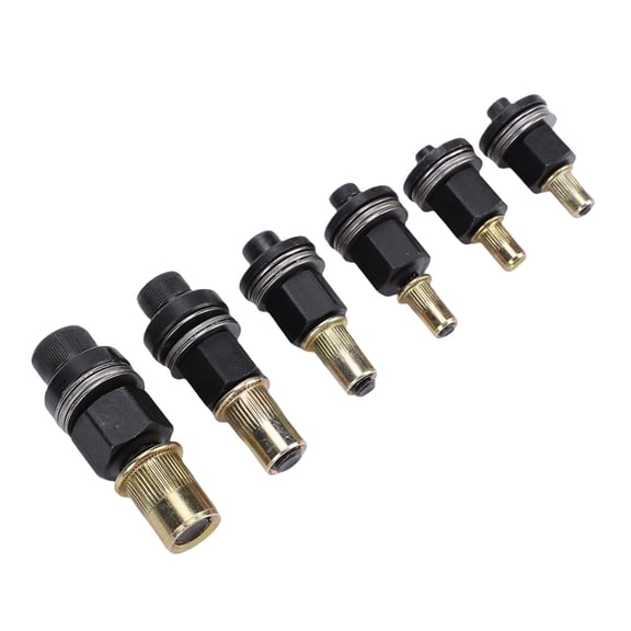 Rupoun 6Pcs Hand Rivet Nut Tool Mandrels Set, Manual Rivnut Tool Mandrel Replacements Accessories Kit Sizes 10#-24 to 3/8-16 For Standard Hand Riveters, Carbon Steel Construction, 10 inches / 25.4 cm
