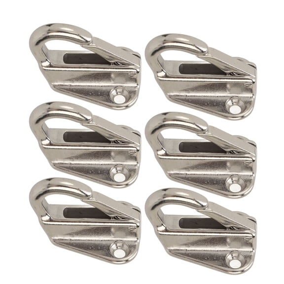 Rupoun 6Pcs Stainless Steel Boat Fender Hook Heavy Duty Spring Buckle Type Marine Hanger Set for Docking & Mooring (3.54 inches / 9 cm)
