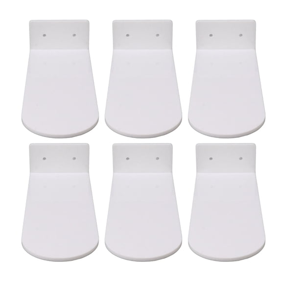 Rupoun 6pcs Floating Shoe Shelves 7.9 inches / 20 cm Length Clear Acrylic Sneaker Display Rack Wall Mounted Footwear Collection Organizer Box for Basketball Shoes, White