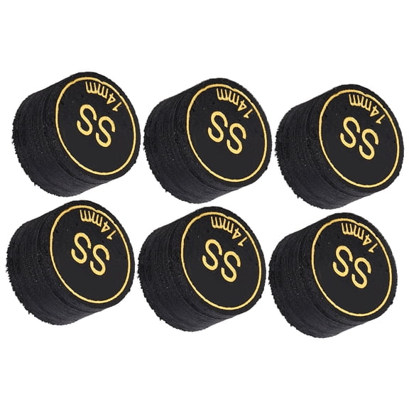 Rupoun 6pcs Pool Cue Tips Professional Multi Layers Billiard Cue Tips Replacement for Pool Sticks and Snooker 14mm Super Soft SS Indoor Sports Replacement Accessories Kit (10 inches / 25.4 cm)
